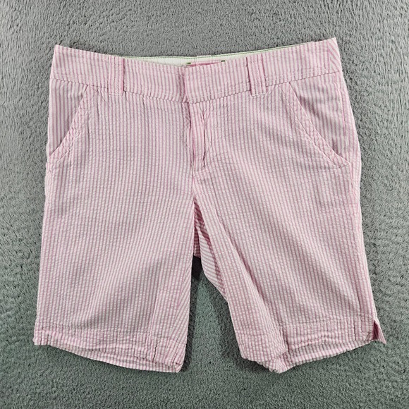 Lilly Pulitzer Pants - Lilly Pulitzer Pink White Seersucker Striped Shorts Womens Size 4 Preppy Beach